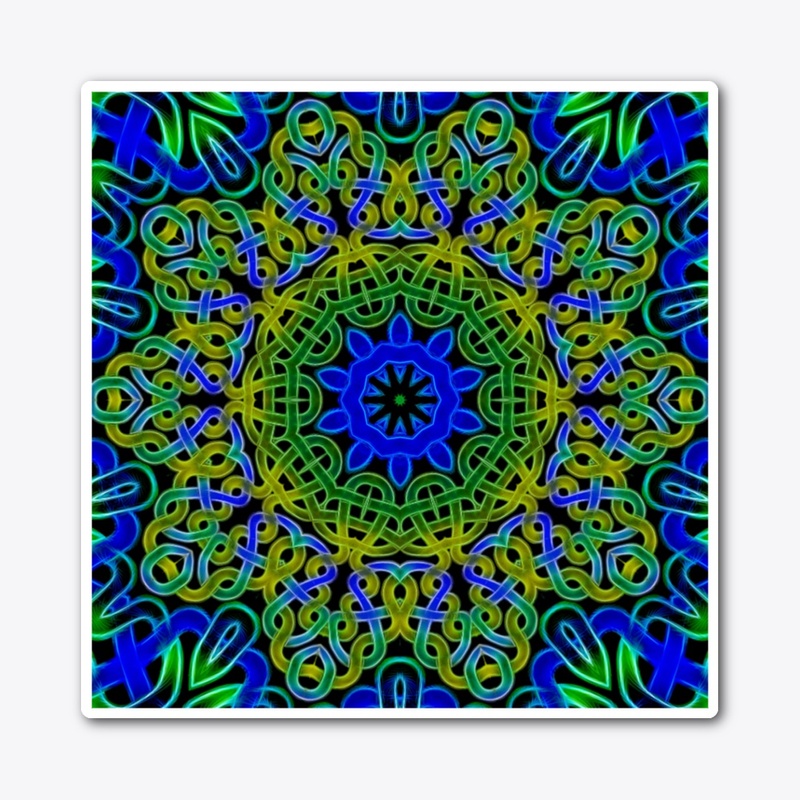 Blue Green Celtic Knot Kaleidoscope