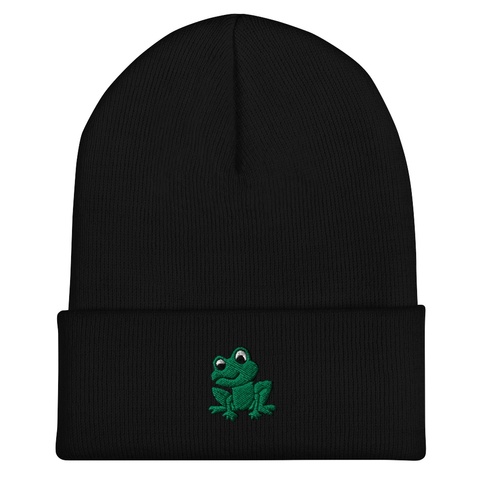 Frog Beanie Black áo T-Shirt Front