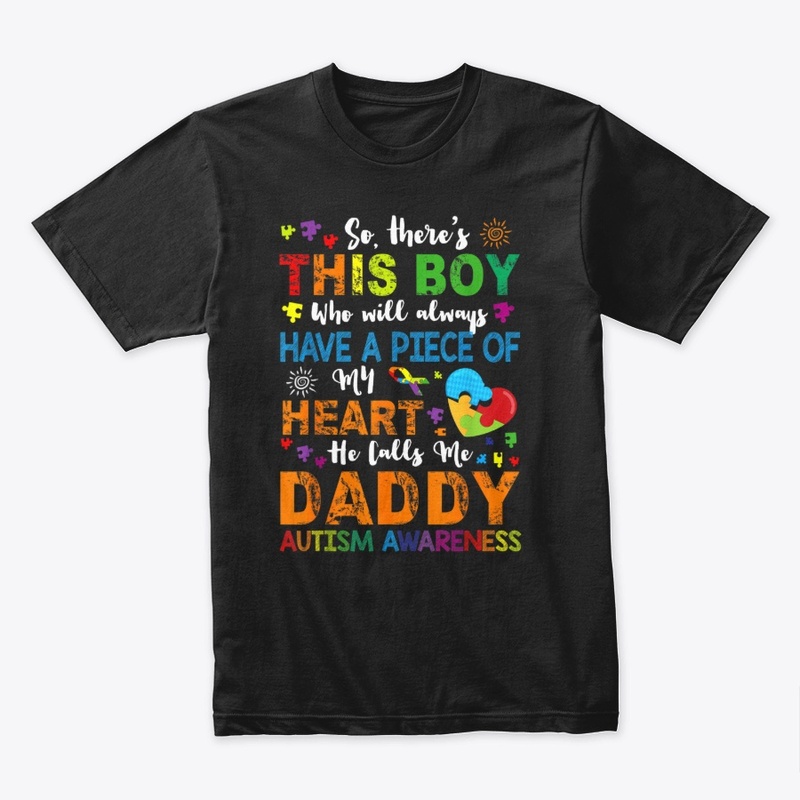 Mens Daddy Autism Awareness T-Shirt