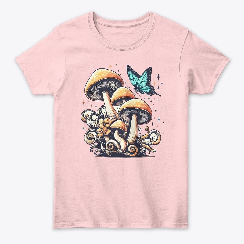 Butterfly on The Mushroom  T-Shirt