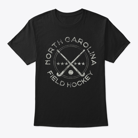 Vintage North Carolina Field Hockey Logo Black T-Shirt Front
