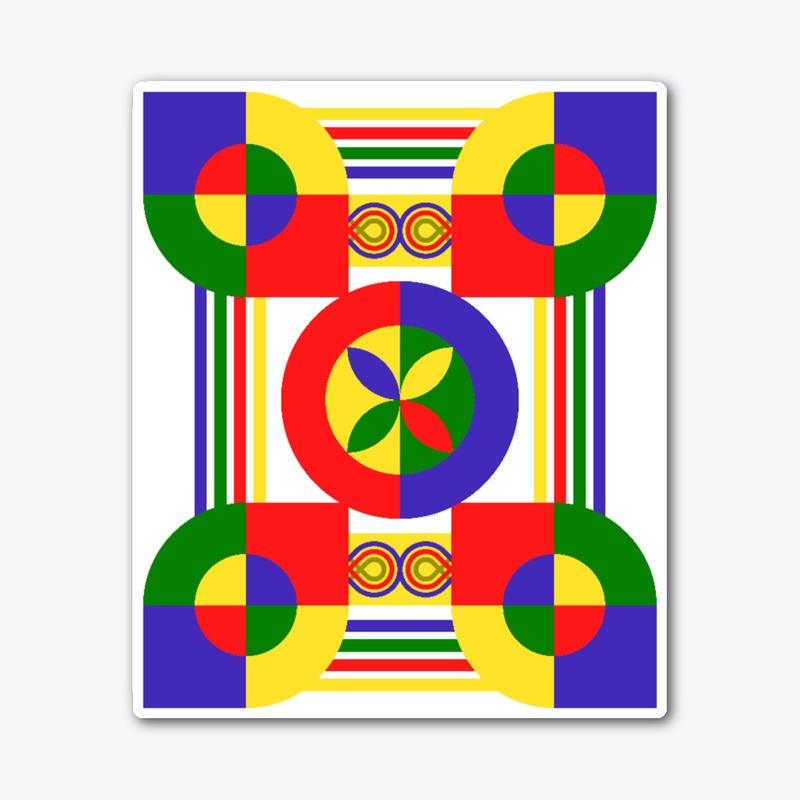 Tribal Geometric design primary color
