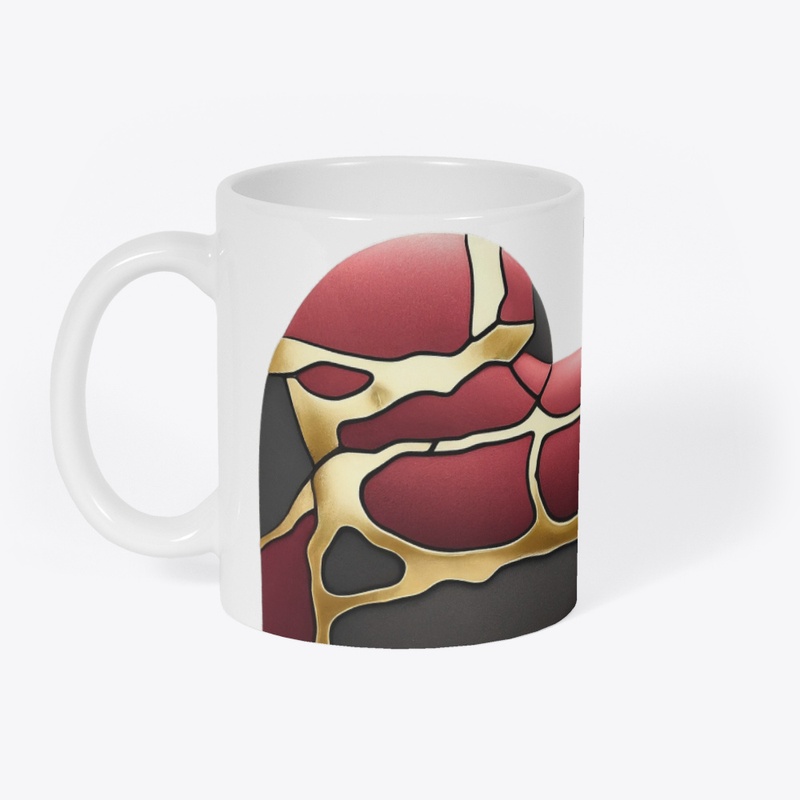 Kintsugi heart #2 overlap and glad mug