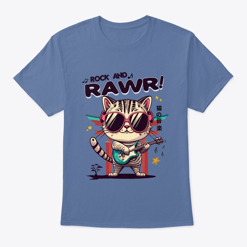 Rock &amp; Rawr Vintage Cat Guitar Tees