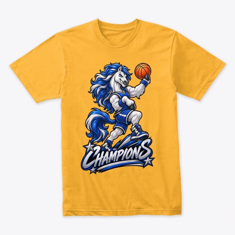 Powerful Horse Basketball Mascot 