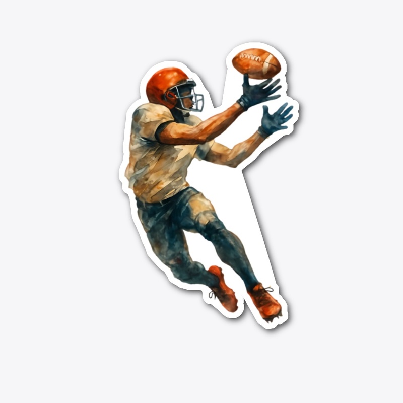 Watercolor Football Catch Art