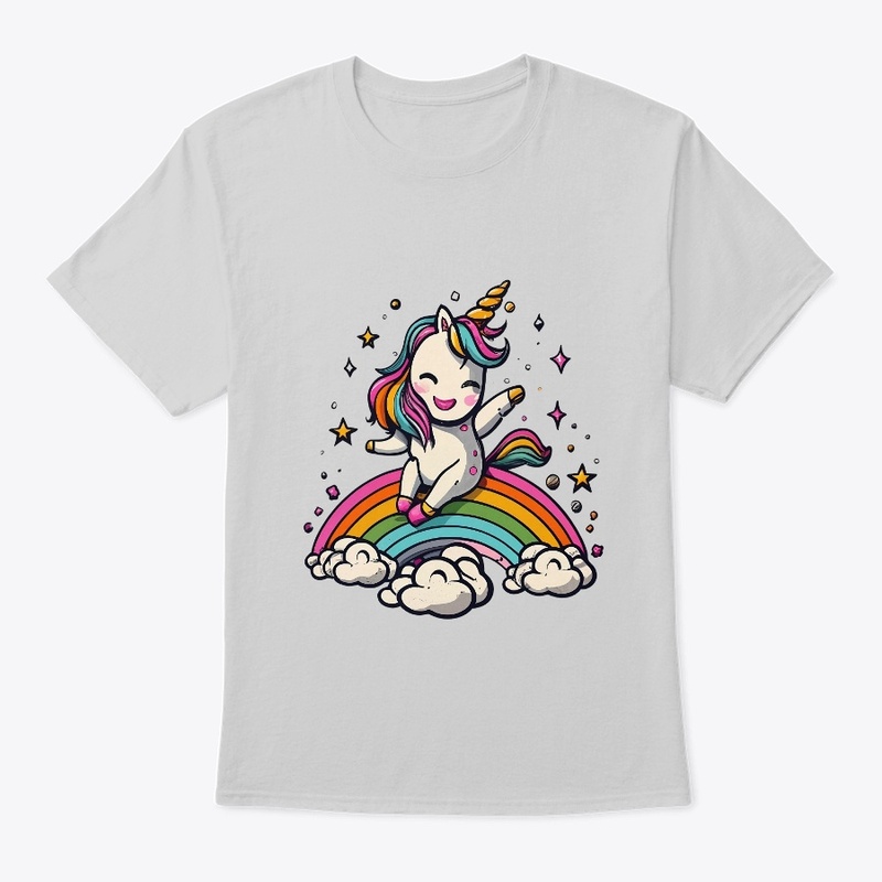 Sassy Unicorn on Rainbow for magic vibes