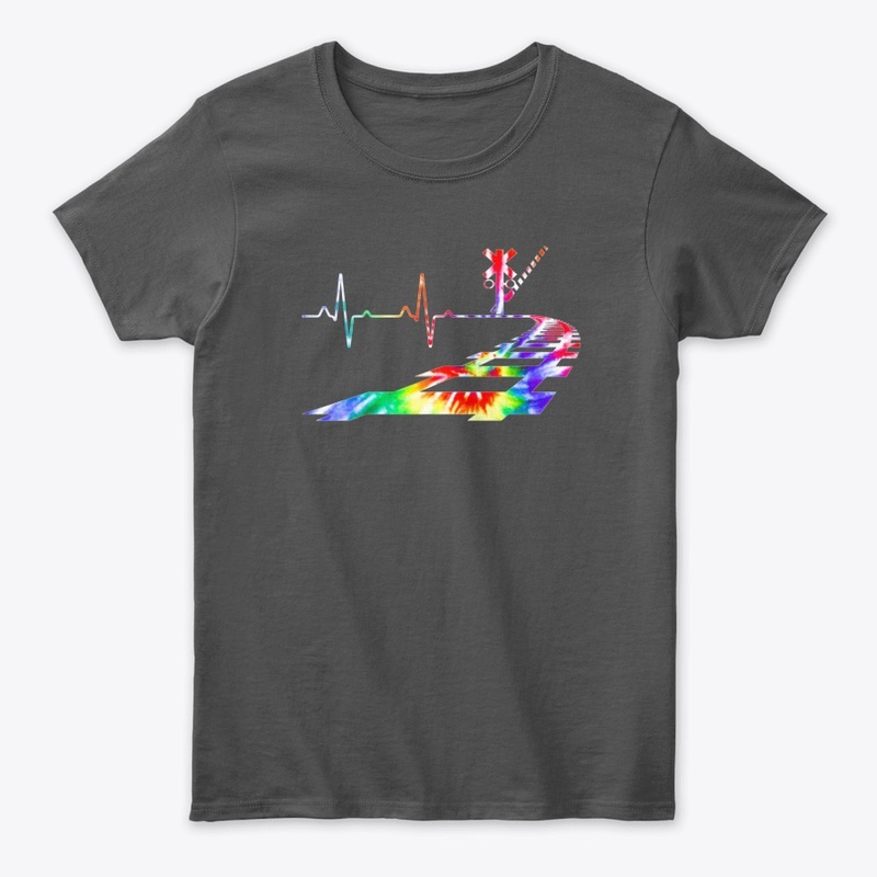 Heartbeat Railroad Train Tie Dye railway