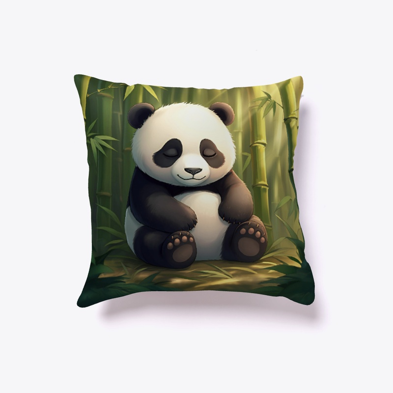 pillow with cute sleeping panda design