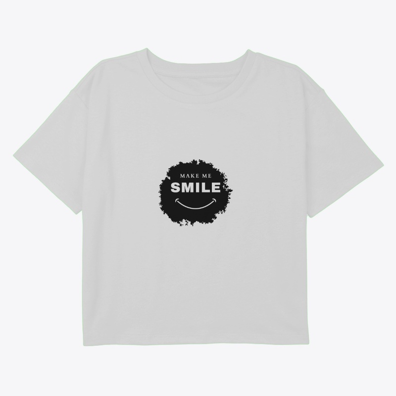 Black Simple Make Me Smile T Shirt