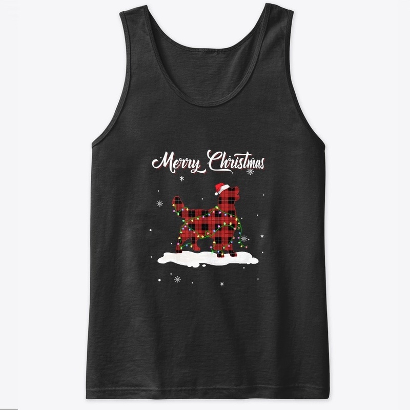 Golden Retriever Christmas Red Plaid Dog
