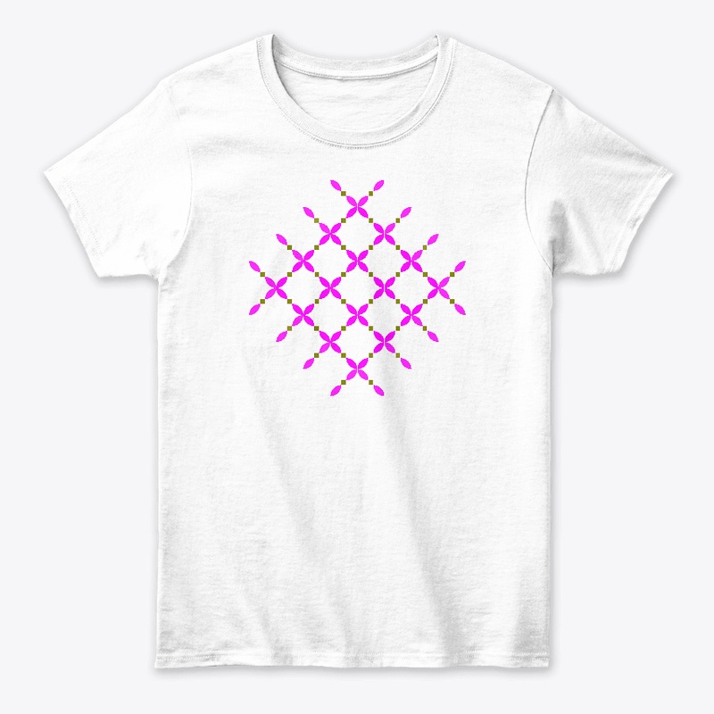 Floral Geometric Pattern Pink Petals