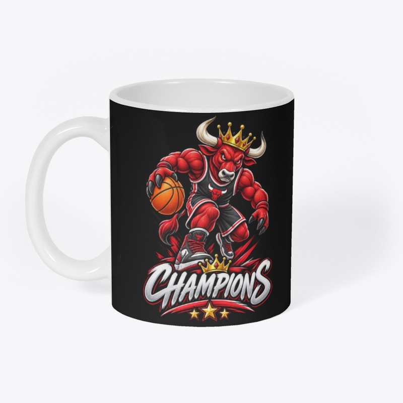 Crowned Bull Basketball Mascot 