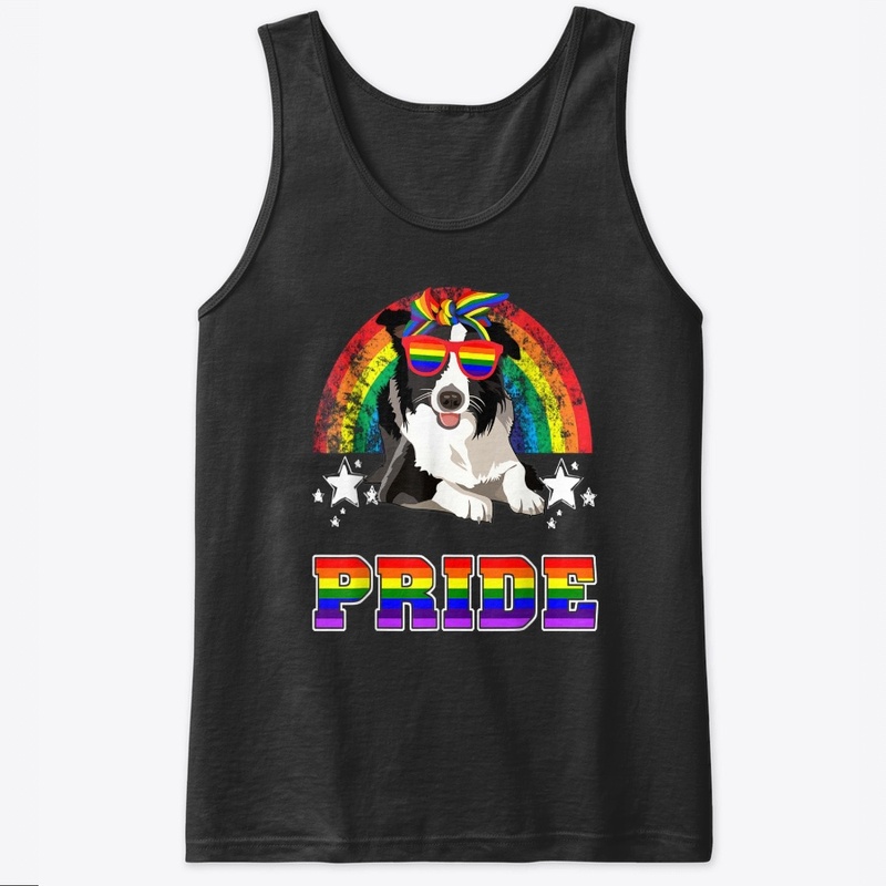 LGBT Border Collie Dog Gay Pride Rainbow