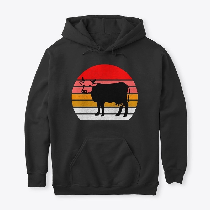 BBQ Cow Vintage Sunset