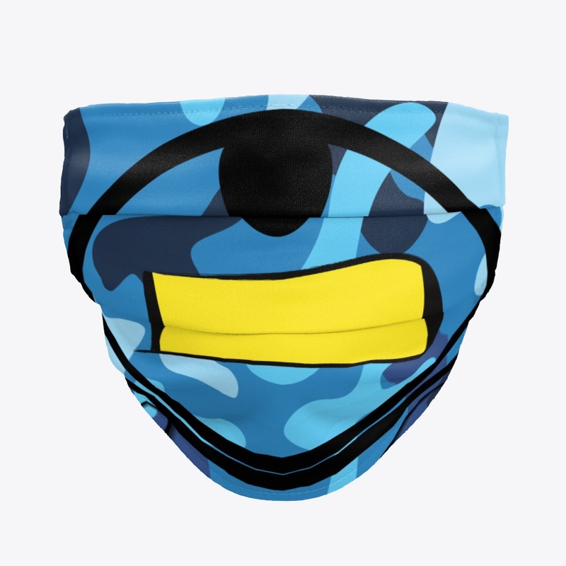 369 Blue Camo Bear - Cloth Face Mask