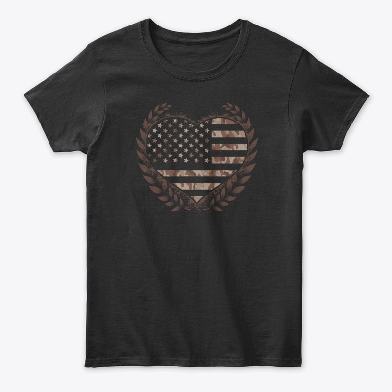 Desert Camo Flag Heart