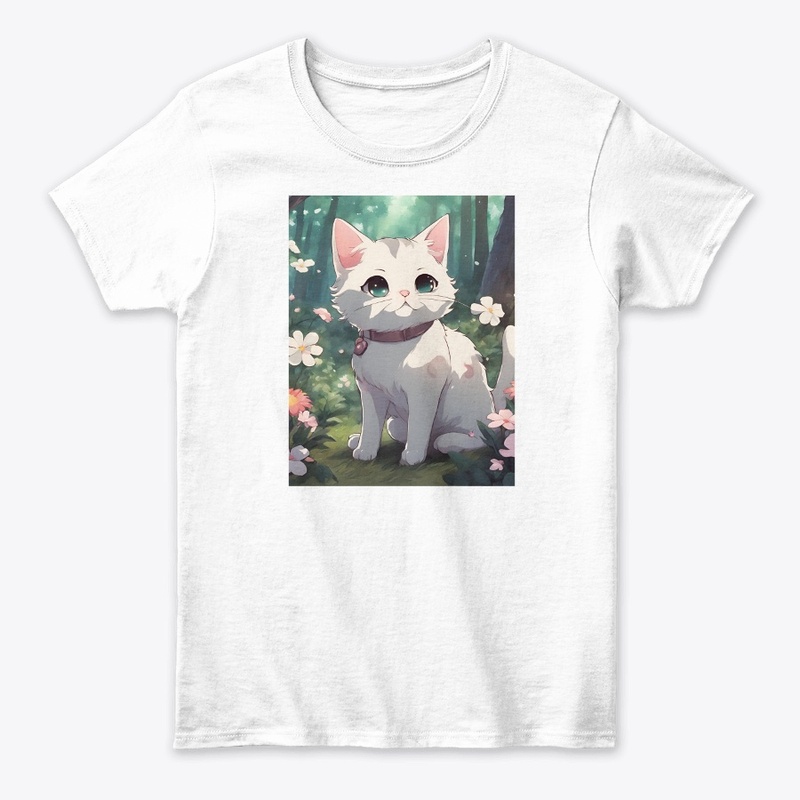 T-shirt design for forest cat