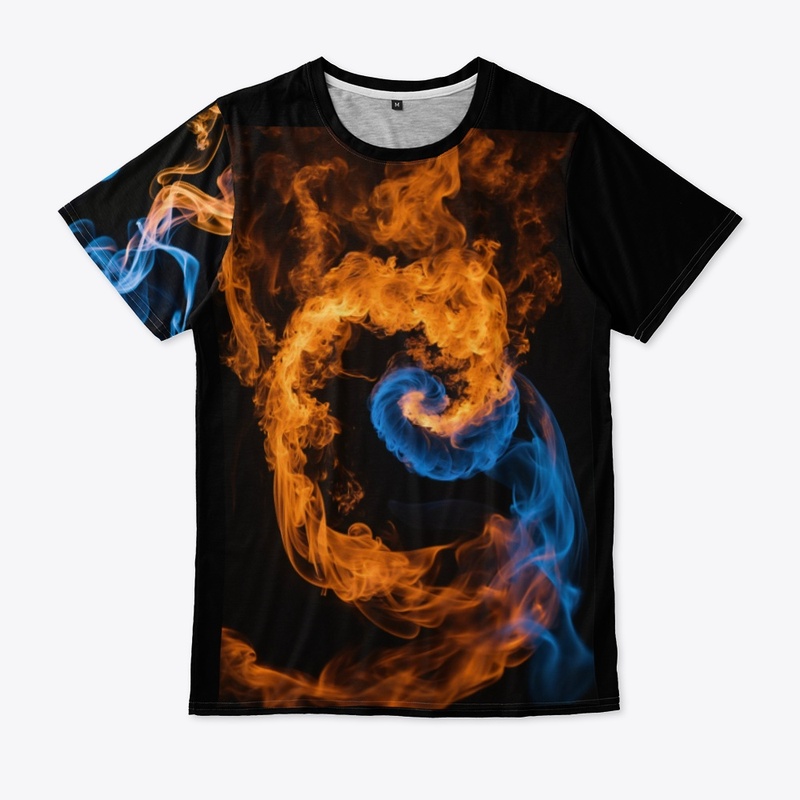 Blue fire and smoke 