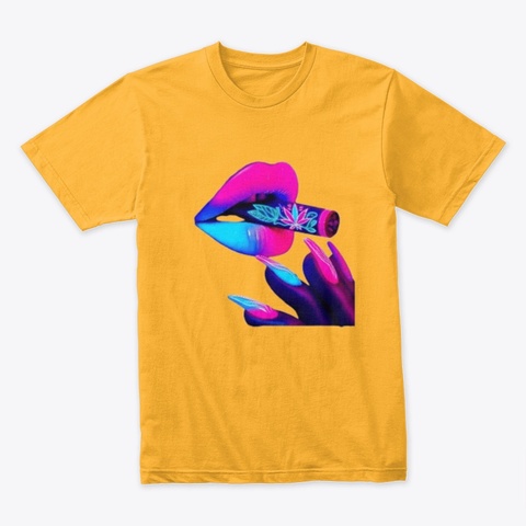Smoking Lip Gold T-Shirt Front