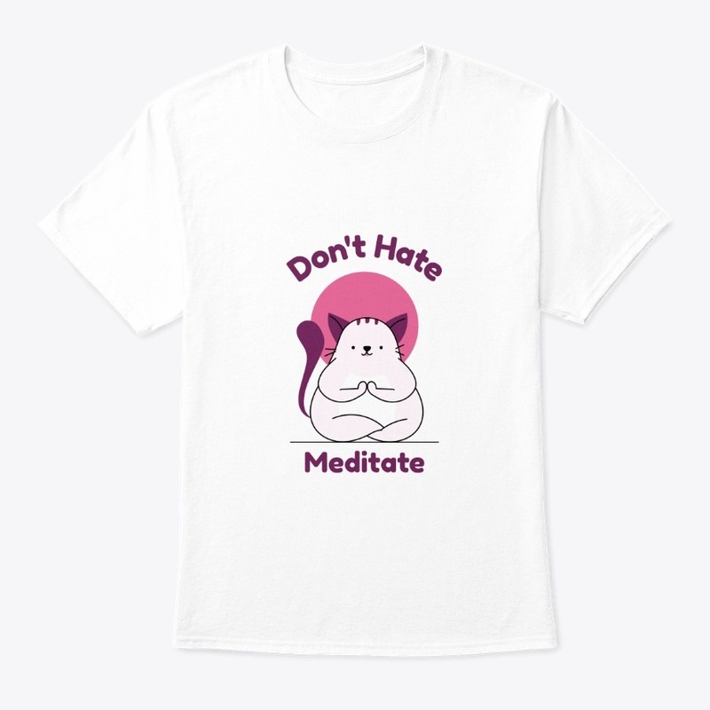 Don't Hate Meditate Cat Tee