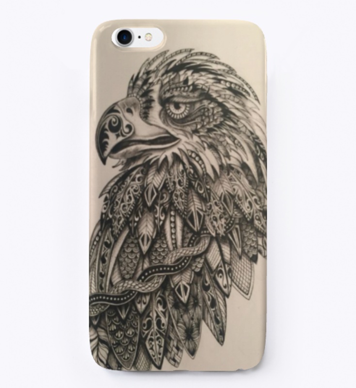 Floral eagle iPhone case