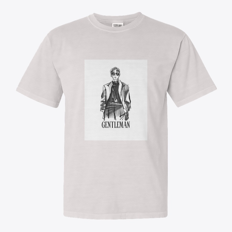 Gentleman Graphic White T-Shirt 