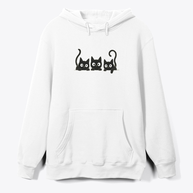 Curious Black Cats – Peeking Trio Tee