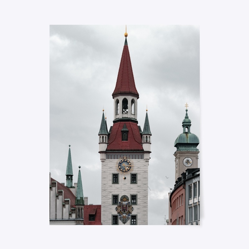 Clock tower on a cloudy day