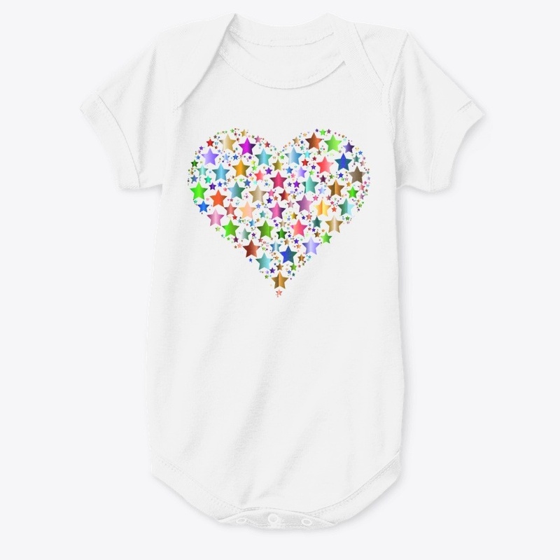 colorful stars heart shape