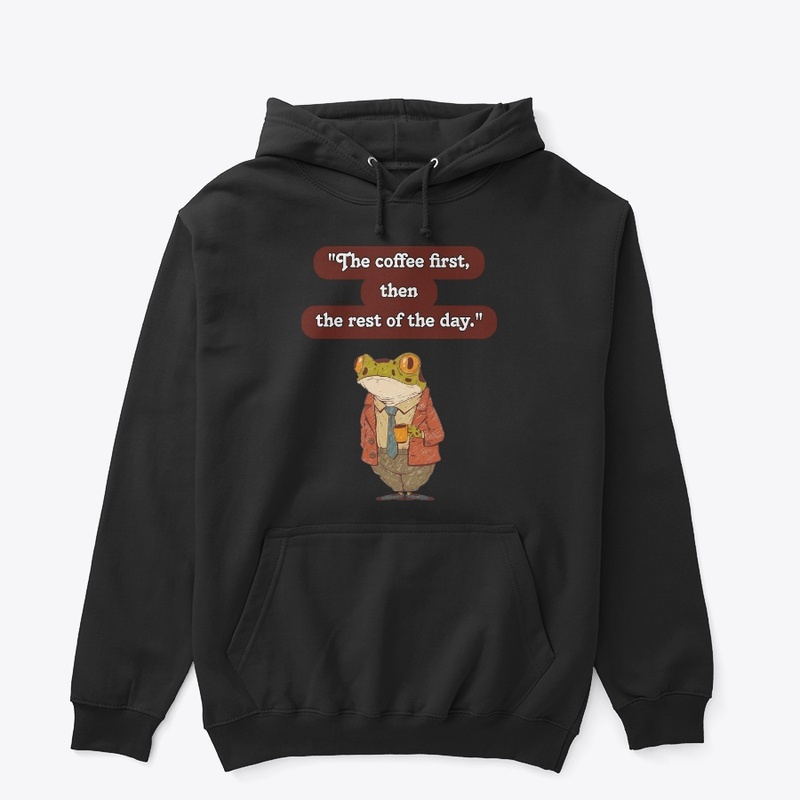A cute frog who coffee lovers 