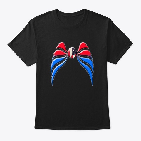 American Flying (Logo Of America (Usa)) Black T-Shirt Front