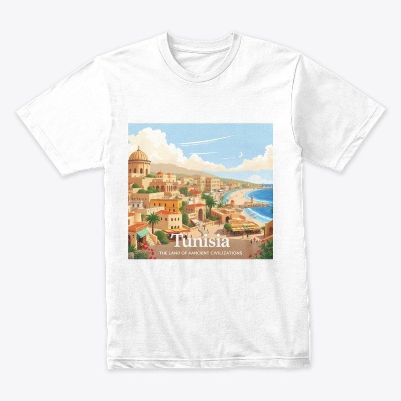 Tunisia Coastal Cityscape Art