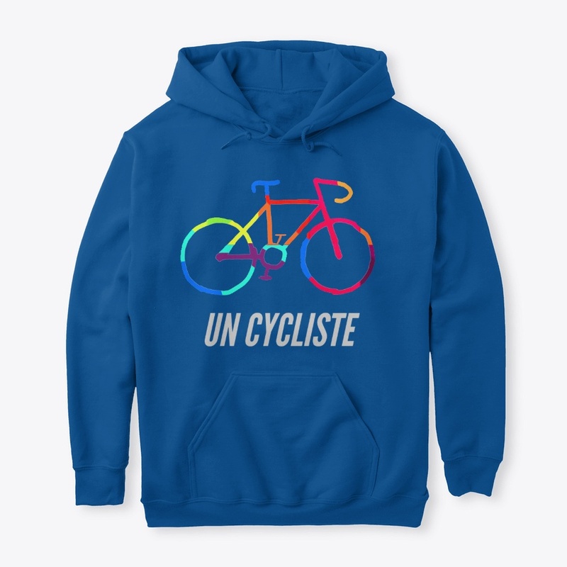 un cycliste raibow bike motif 