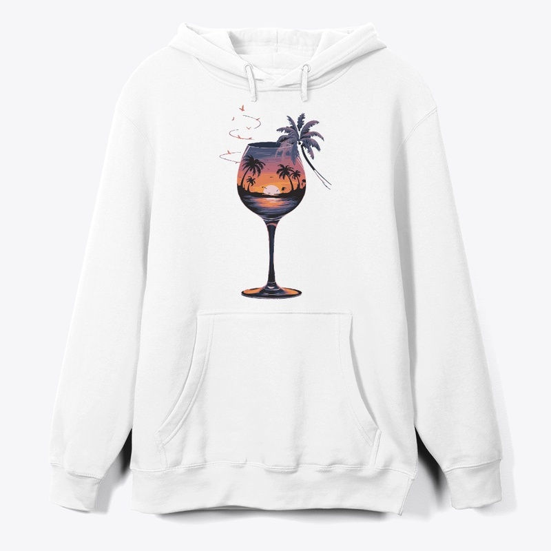 Sea beach in the glass design