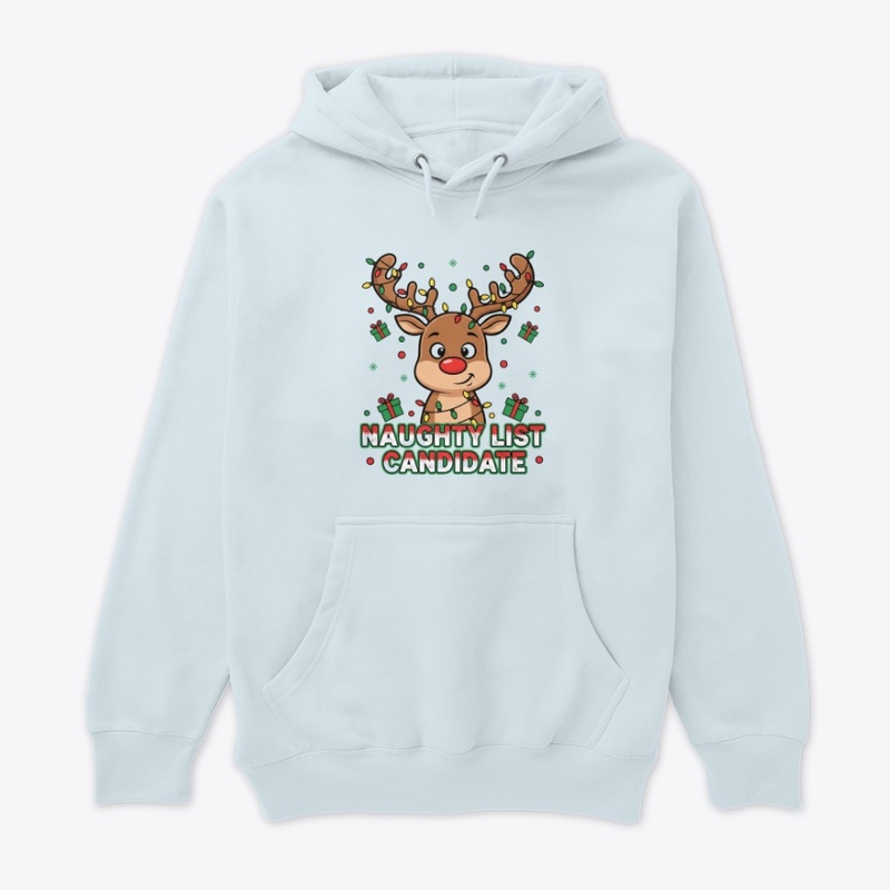 Naughty List Candidate Reindeer Hoodie