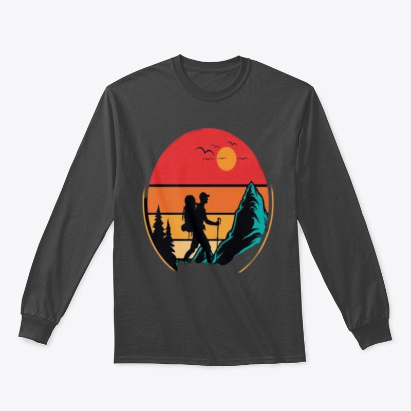 Mountain Hiker at Sunset – Adventure