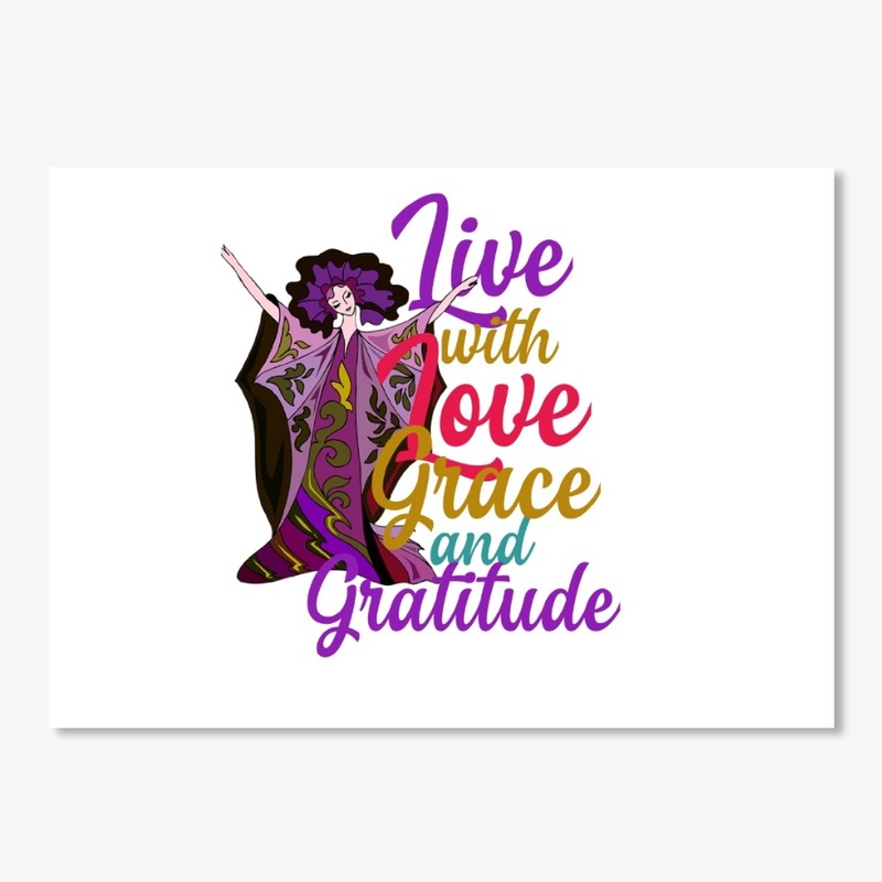 Live with love grace & gratitude sticker