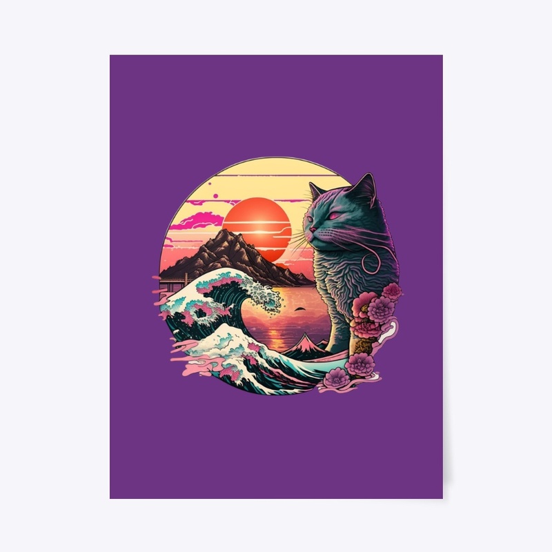 The Great Wave with Cat 