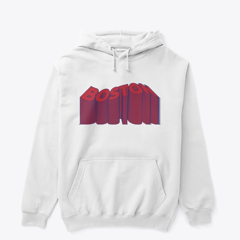 Boston Text Warp - Red/Navy