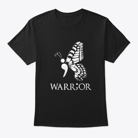 🎁 New Warrior Semicolon Butterfly Black Kaos Front