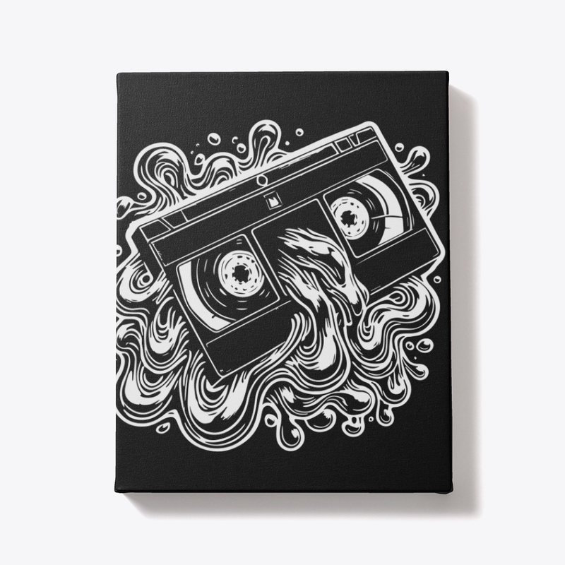Black and White Psychedelic VHS Tape