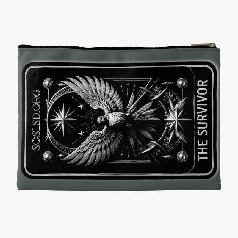 Survivor tarot pouch in monochromatic
