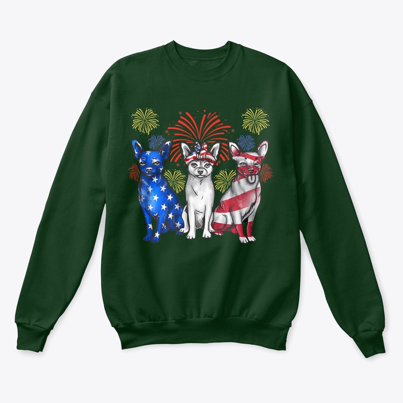 White Red Blue American Dog Chihuahua