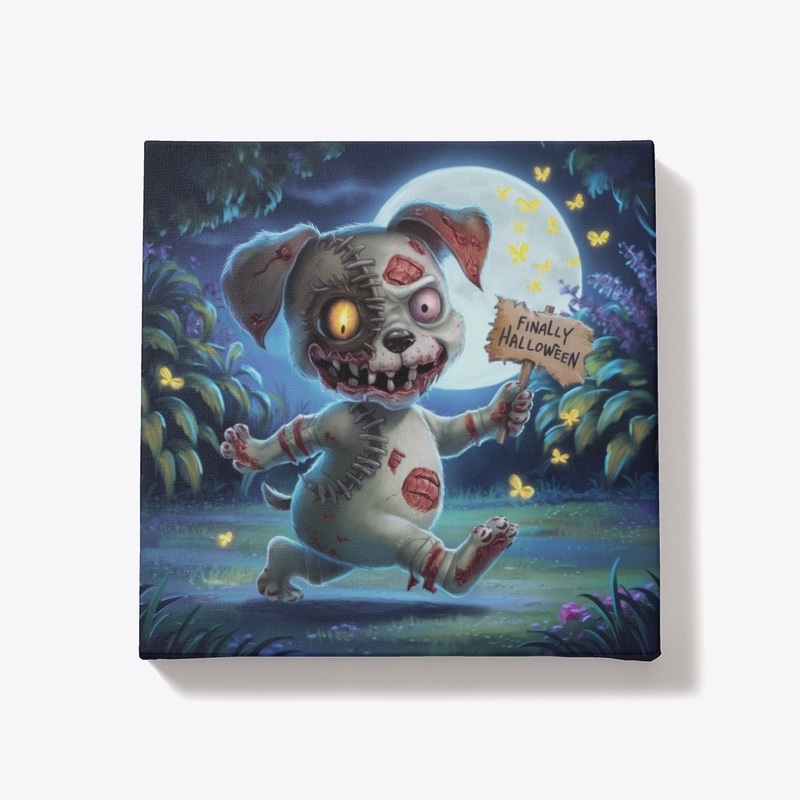 Zombie Dog Halloween Wall Art