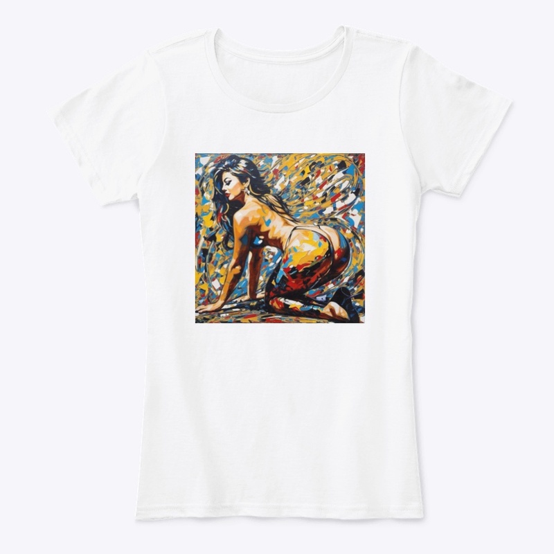 Woman splashes paint back