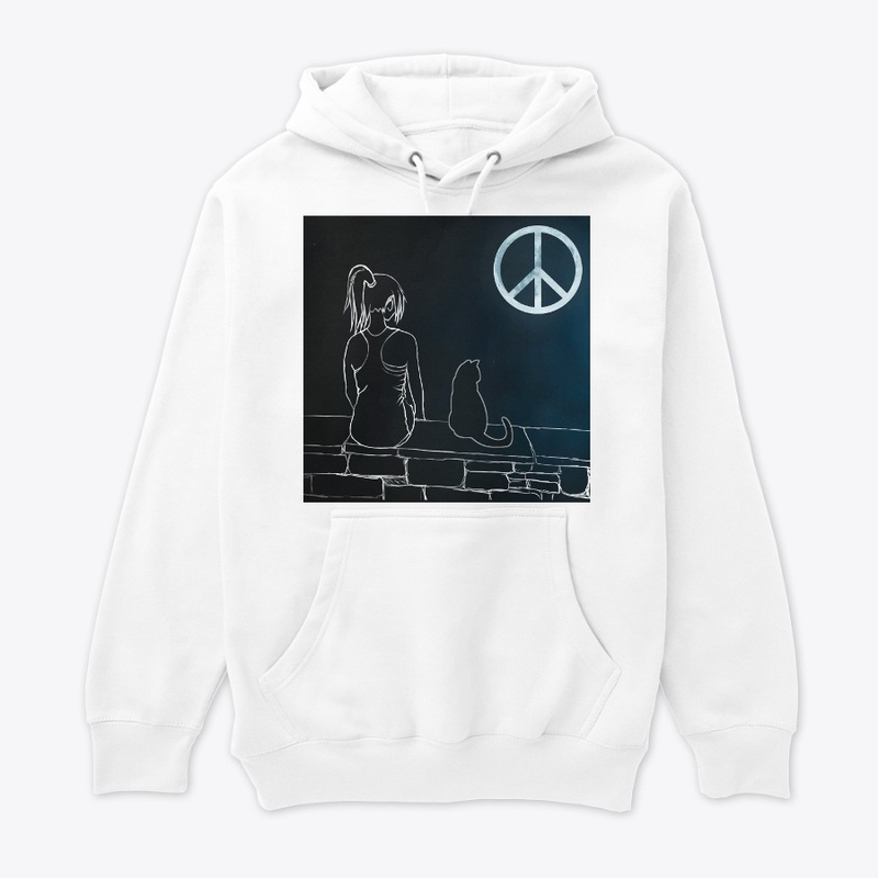 Cat Moon Girl Peace