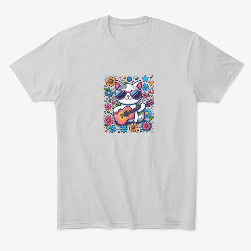 Cute Cat Playing Guitar