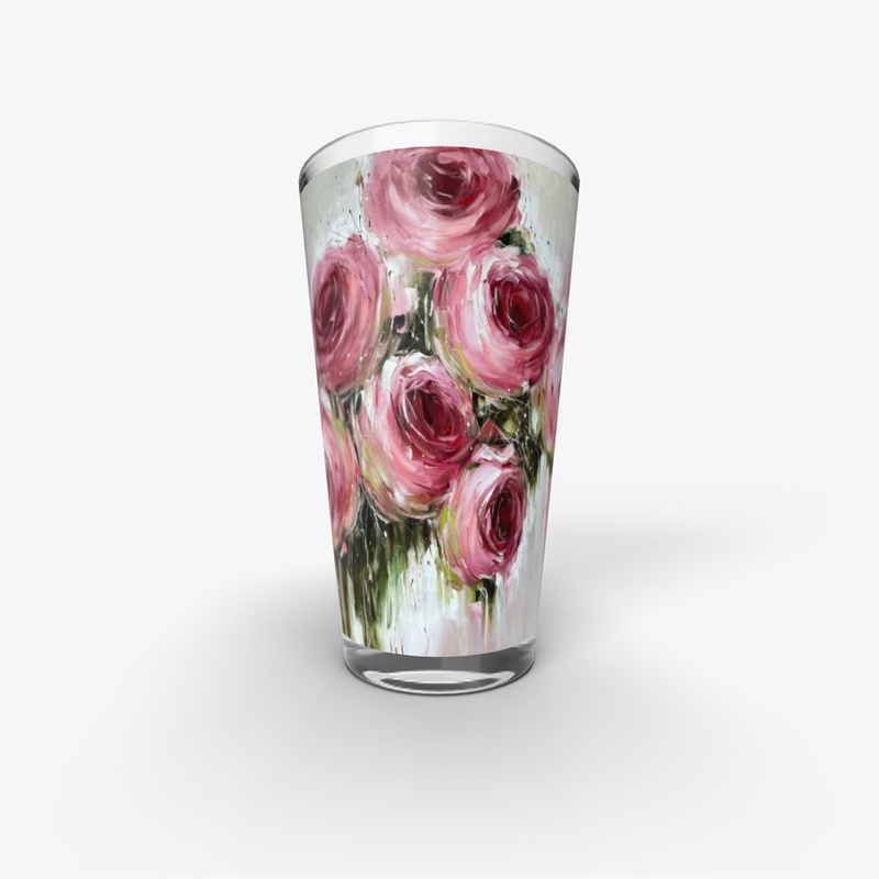 Abstract Pink Rose Flowers Fine Art