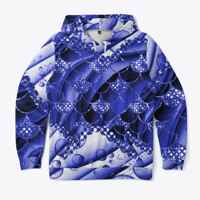 Blue and White Abstract Design 